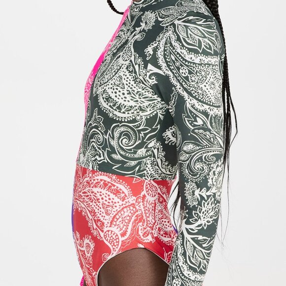 NWT MARA HOFFMAN Reese Paisley Print Long sleeve One Piece swim wet suit size XL - Picture 5 of 6